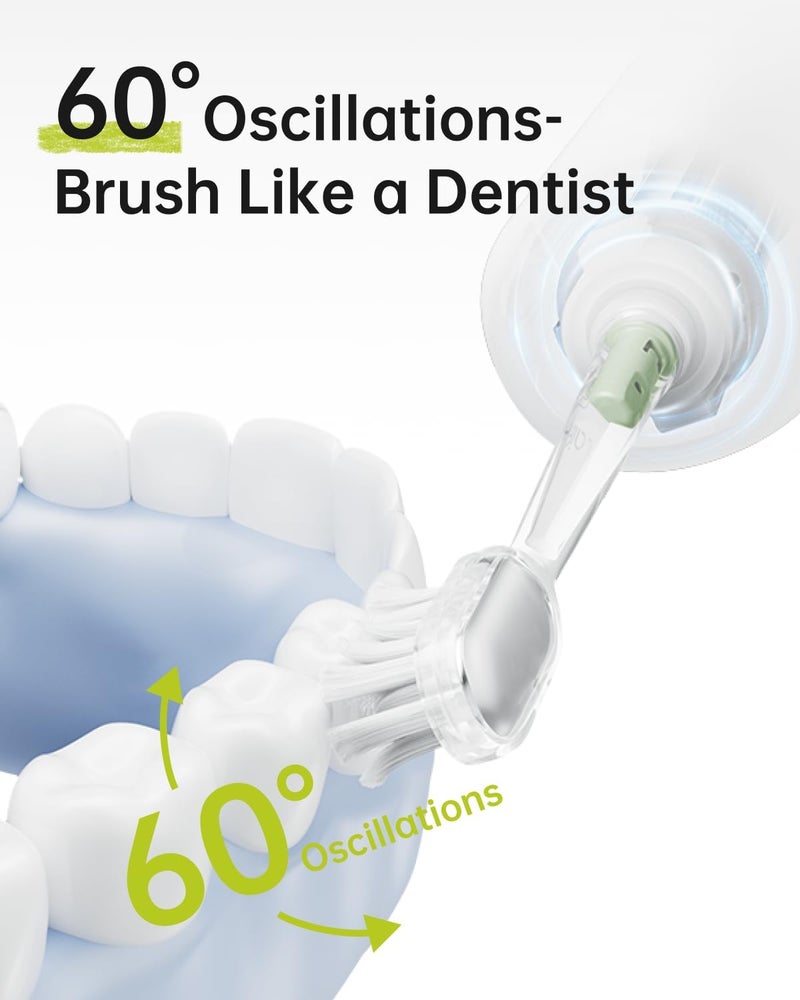 Laifen Wave Special Electric Toothbrush, New 2025 Version Oscillation & Vibration Sonic Electric Toothbrush for Adults with App, 2 Brush Heads, IP68 Waterproof Travel Powered Toothbrush (Meadow Green) - Image 2